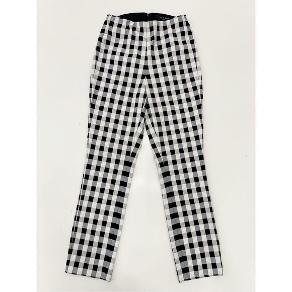 Rag and Bone Black and White Gingham Checkered Straight Leg Dress Pants Size 2 - Picture 2 of 6